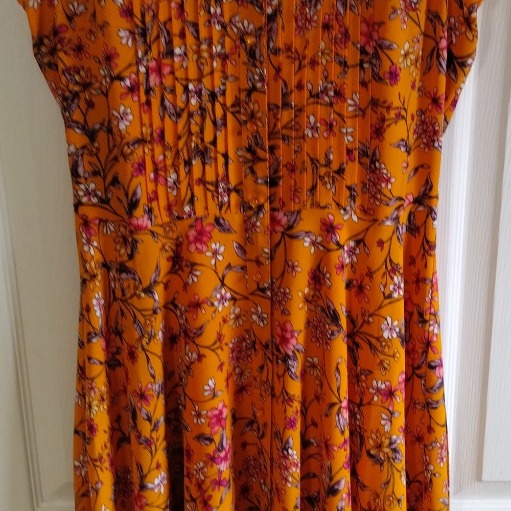 Nanette Lepore shirt dress sleeveless pin tuk floral pleated size 4 good conditi - Picture 3 of 11